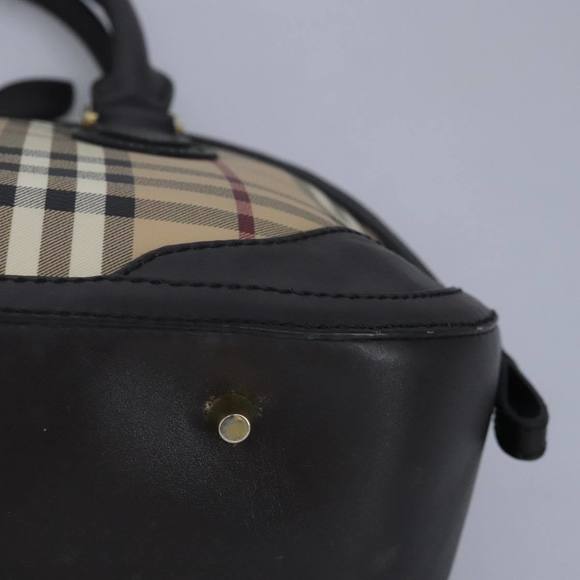 BURBERRY Nova Check Hand Bag PVC 2way Beige Gold Auth 96941 - Picture 14 of 16